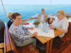Rosemarie Blickle und ihr Ehemann, Leni Heckhoff und Ursula Roth (neben Rosemarie)
